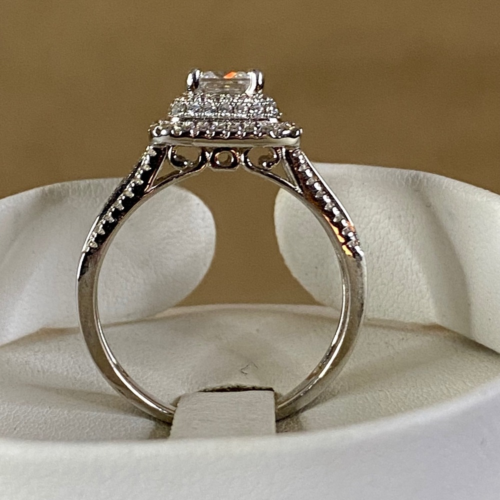 Jeulia Princess Cut Wedding Ring Sterling Silver Bridal‎ Cubic Zirconia Sz 10.5 - Picture 12 of 14